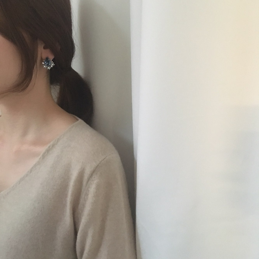 Twinkle Swarovski Pearl Earrings 3color Elegant to