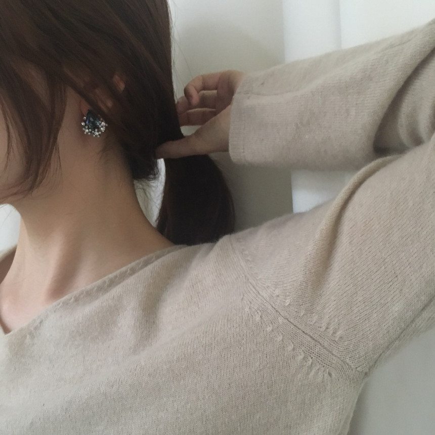 Twinkle Swarovski Pearl Earrings 3color Elegant to