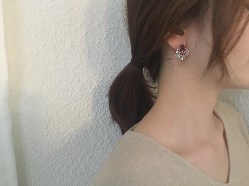 Twinkle Swarovski Pearl Earrings 3color Elegant to