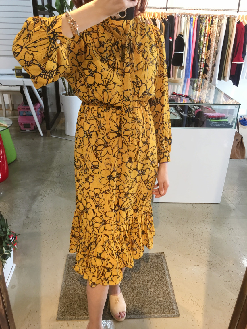 New Women Dress Flower Dress Modern style Layered 