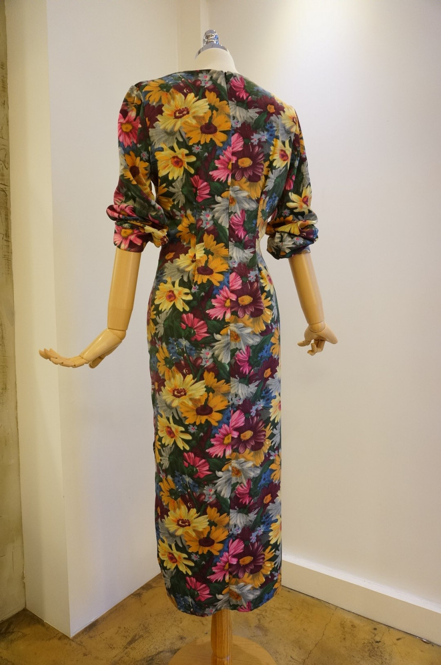 New Women Dress Feminine Flower Dress ootd Silky l