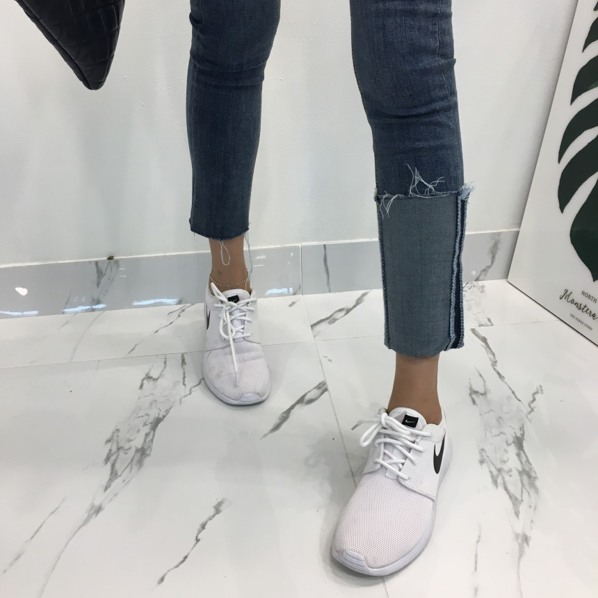 Women Jeans Pants Denim Uncut Roll-up Skinny Jean 