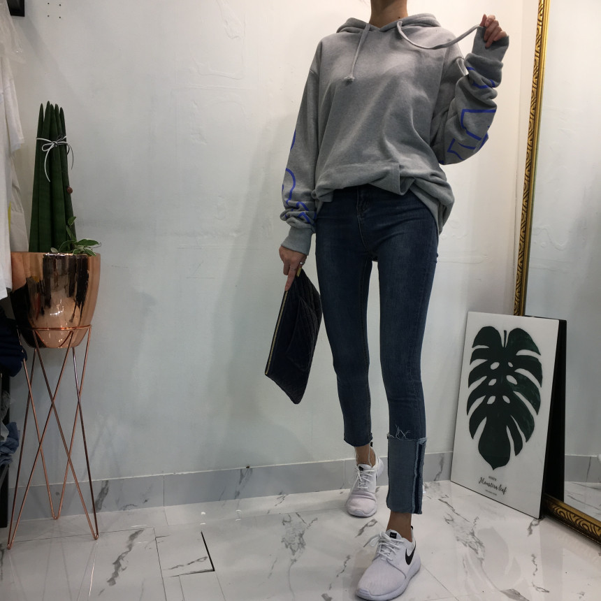 Women Jeans Pants Denim Uncut Roll-up Skinny Jean 