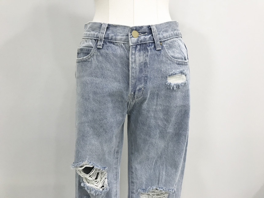 Korea Jeans Pants youu Disloid Exhaust Denim Pants