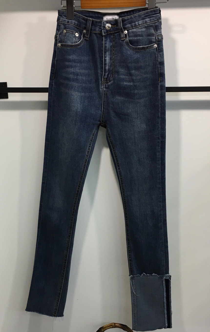 Women Jeans Pants Denim Uncut Roll-up Skinny Jean 