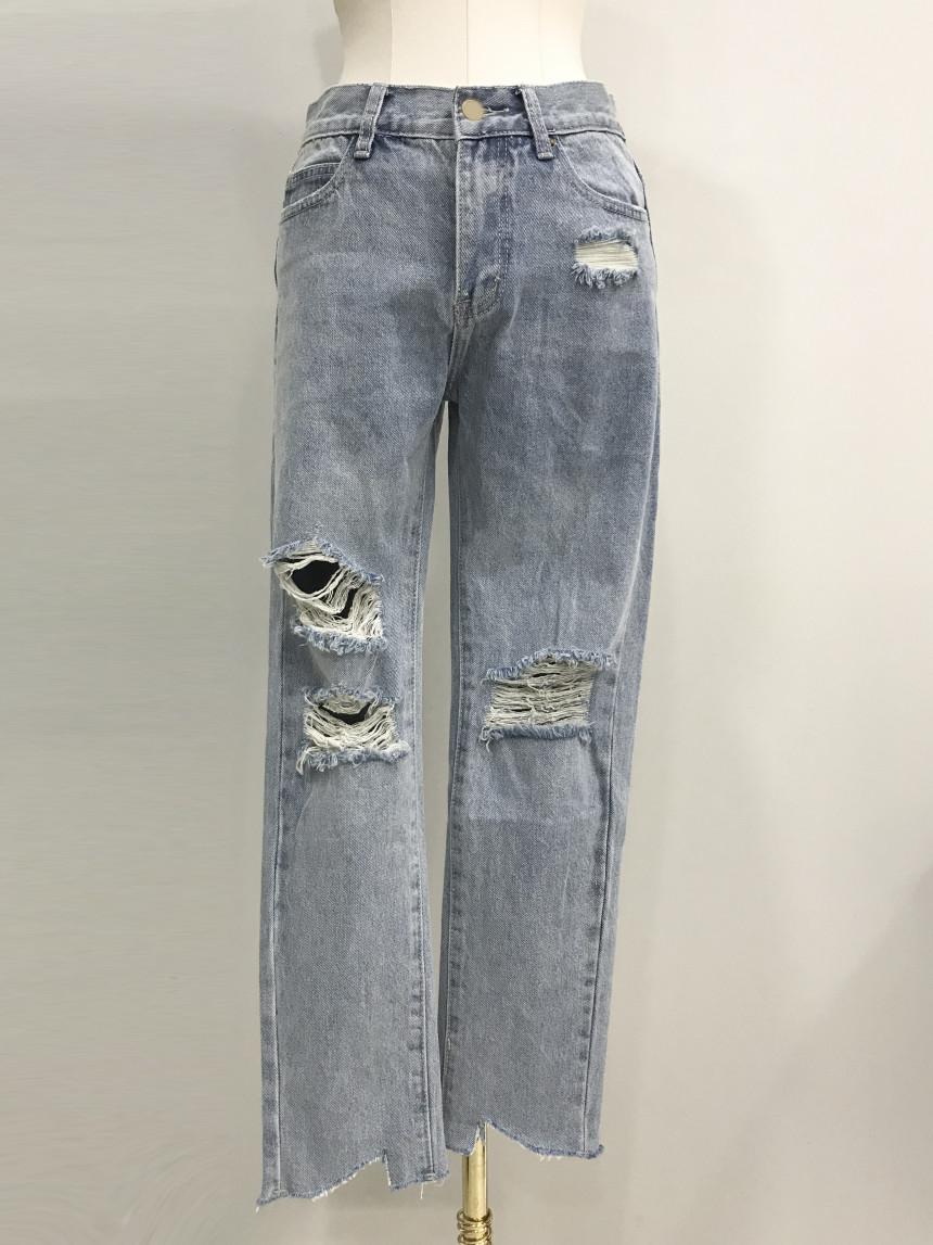 Korea Jeans Pants youu Disloid Exhaust Denim Pants