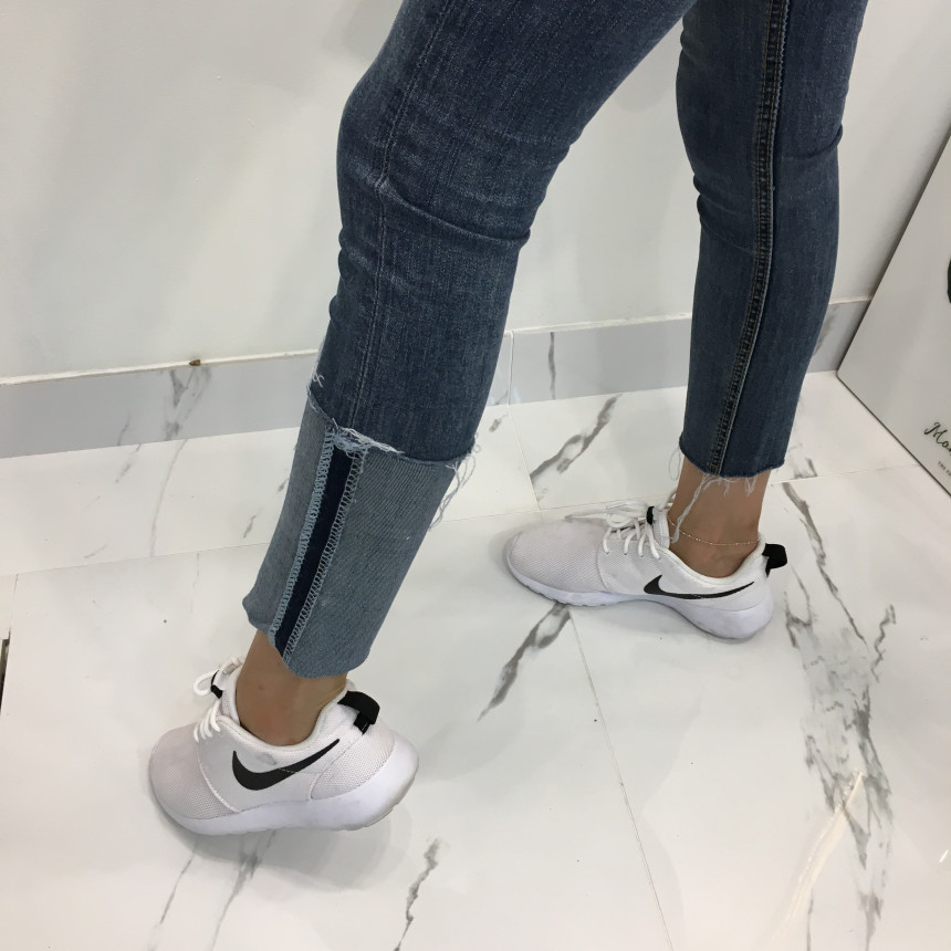 Women Jeans Pants Denim Uncut Roll-up Skinny Jean 