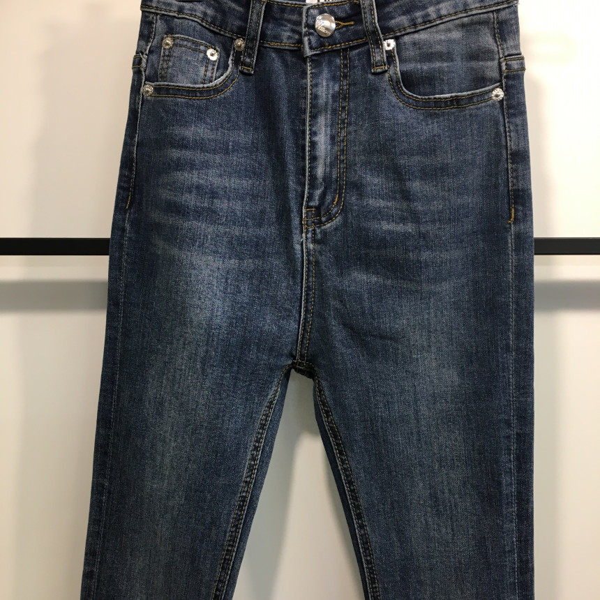 Women Jeans Pants Denim Uncut Roll-up Skinny Jean 