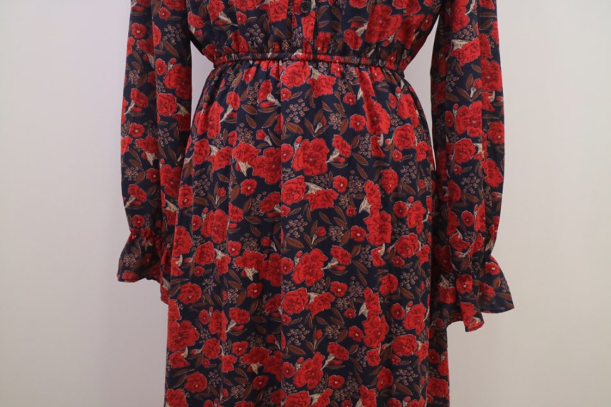 New Women Dress Red Flower Dress