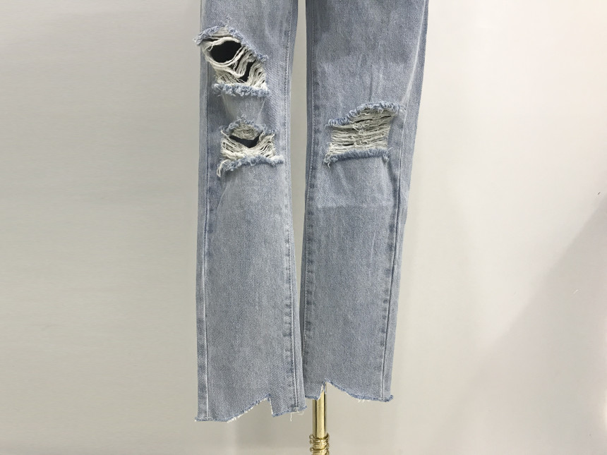 Korea Jeans Pants youu Disloid Exhaust Denim Pants