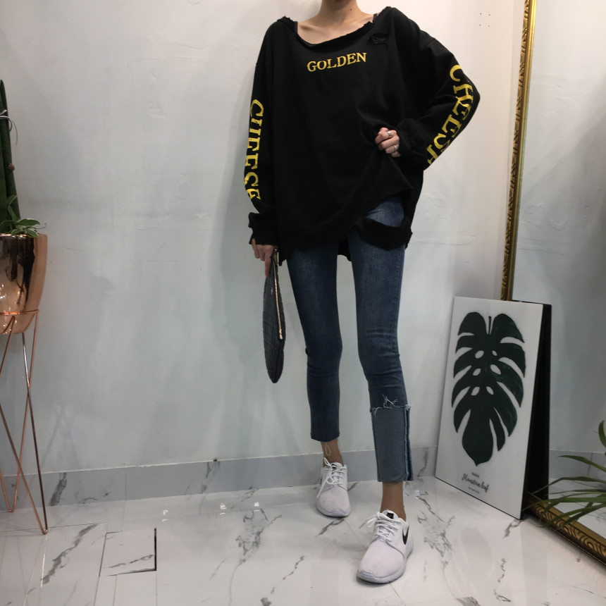 Women Jeans Pants Denim Uncut Roll-up Skinny Jean 