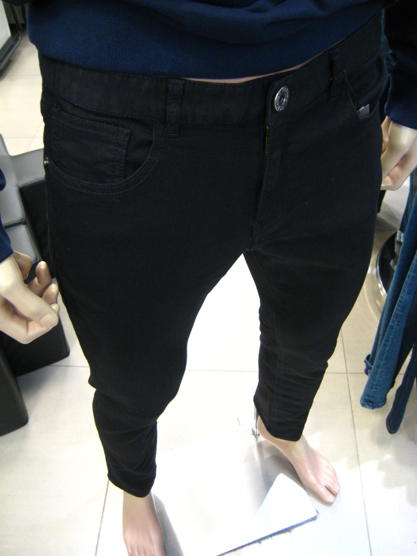 Korea Jeans Pants FRJ Men's Black Jeans Tapered