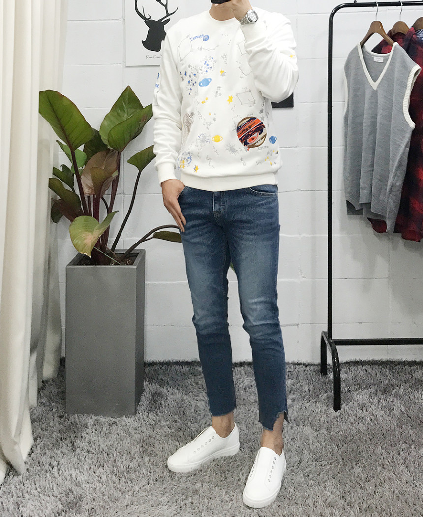 Korea Jeans Pants Men's Denim Pants Coat Jeans 