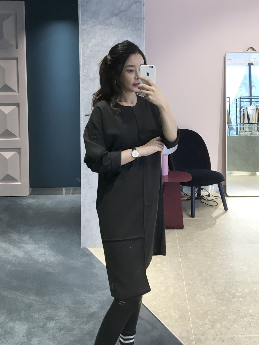 basic Uncontracted Round T-Shirt One Piece Plain R