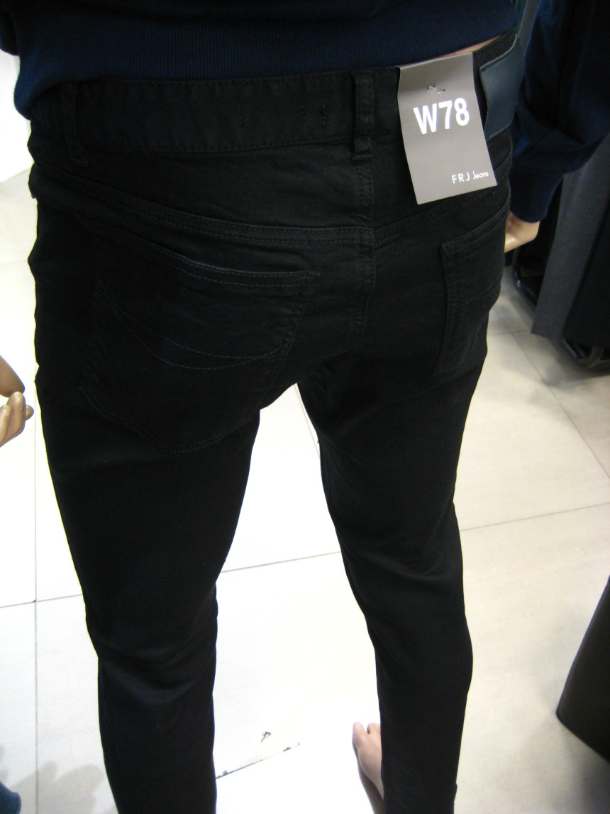 Korea Jeans Pants FRJ Men's Black Jeans Tapered