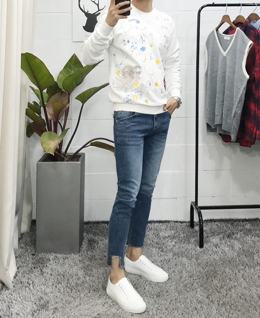 Korea Jeans Pants Men's Denim Pants Coat Jeans 