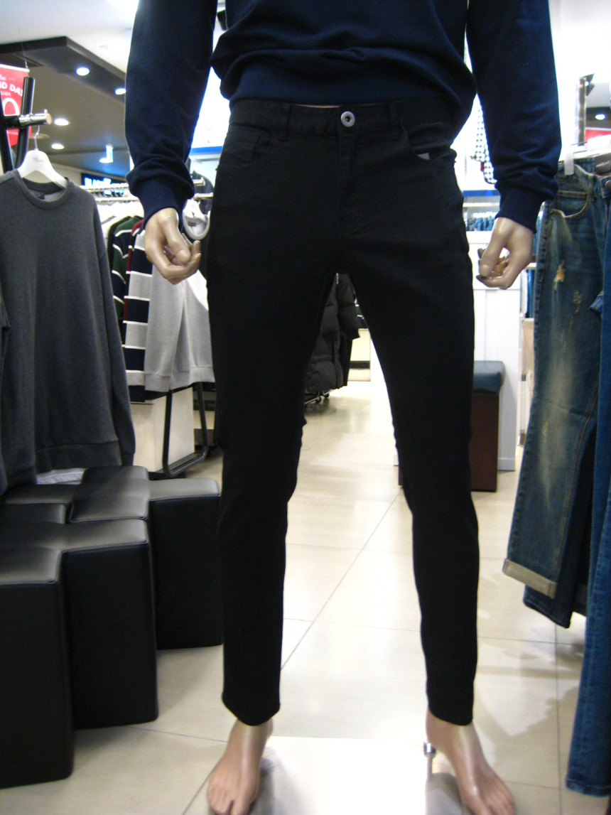 Korea Jeans Pants FRJ Men's Black Jeans Tapered