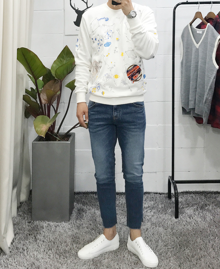 Korea Jeans Pants Men's Denim Pants Coat Jeans 