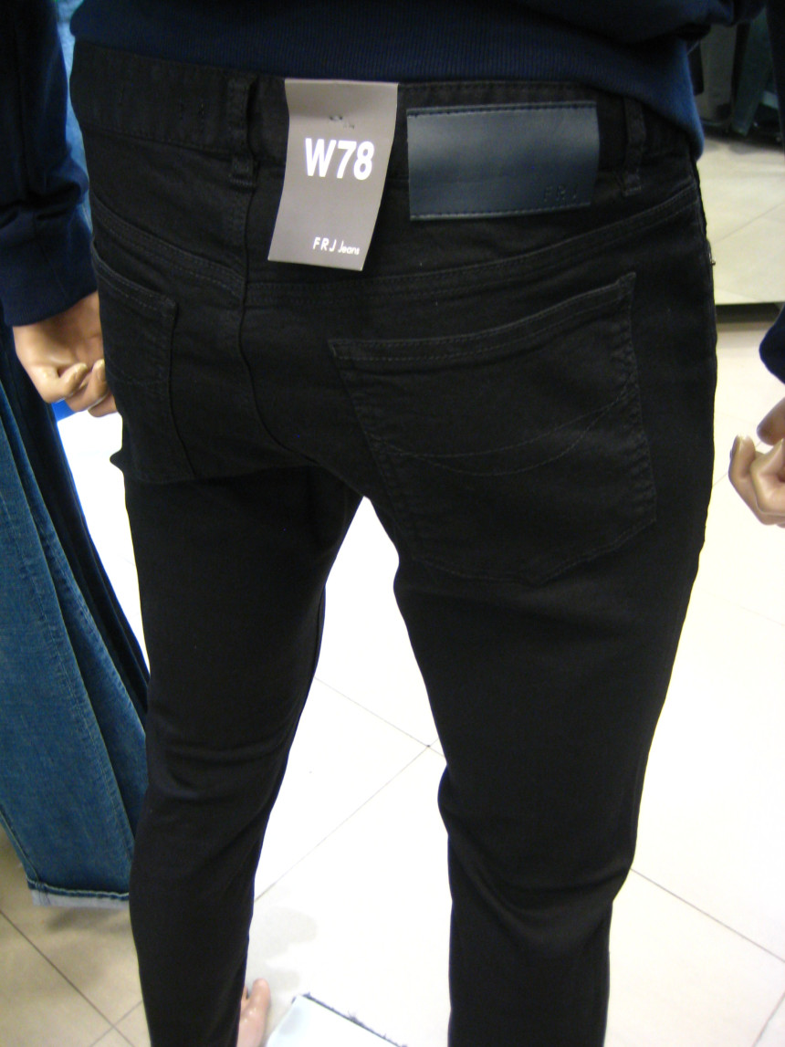 Korea Jeans Pants FRJ Men's Black Jeans Tapered