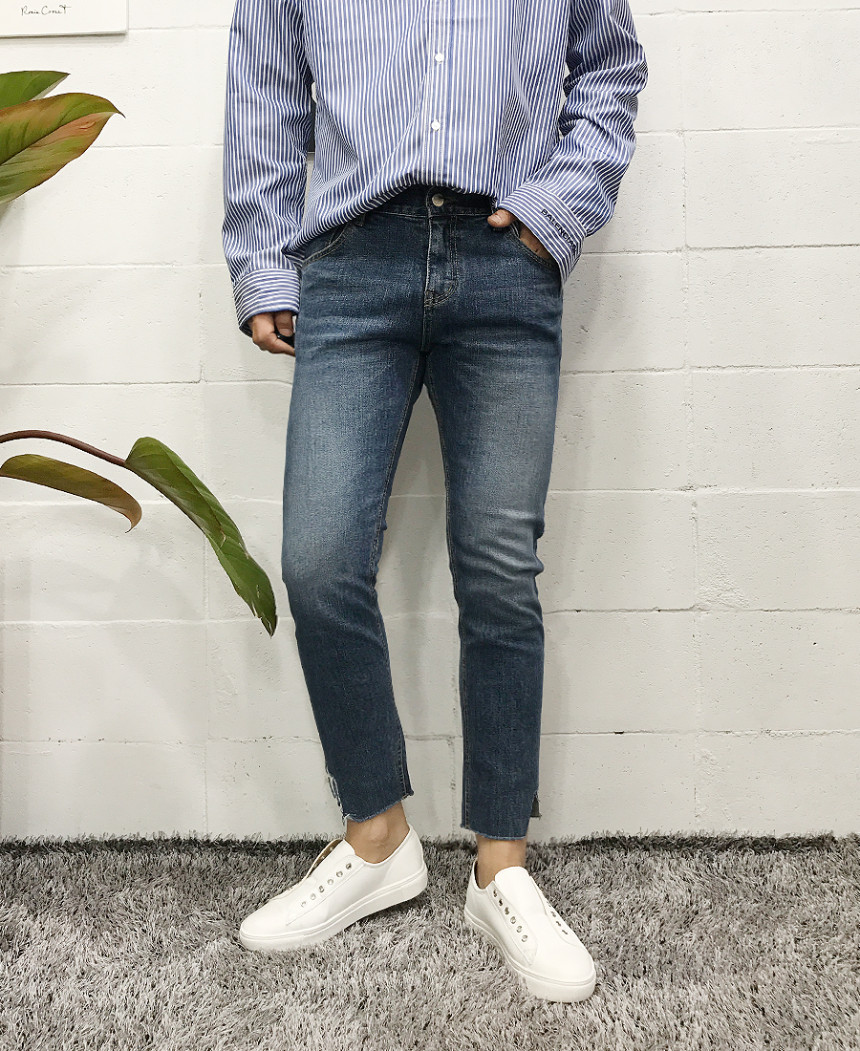 Korea Jeans Pants Men's Denim Pants Coat Jeans 