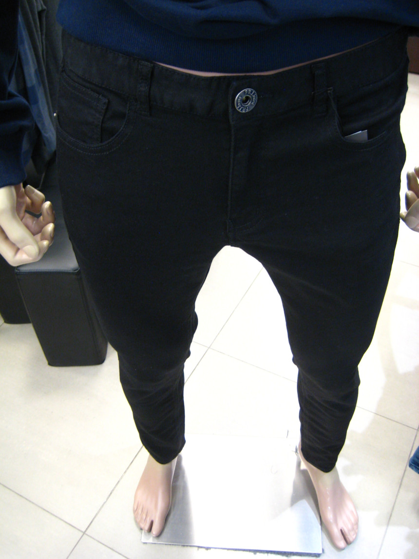 Korea Jeans Pants FRJ Men's Black Jeans Tapered