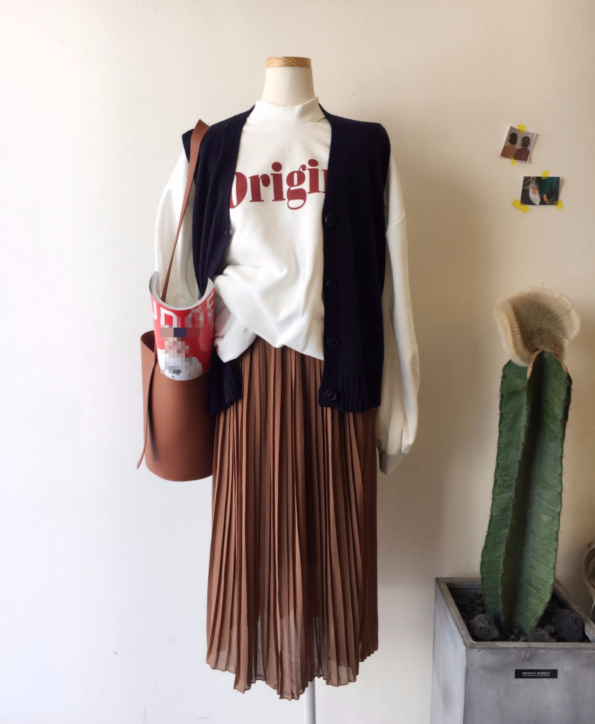 Pure Pleated Chiffon Long Skirt 30-to-2 Women Brie