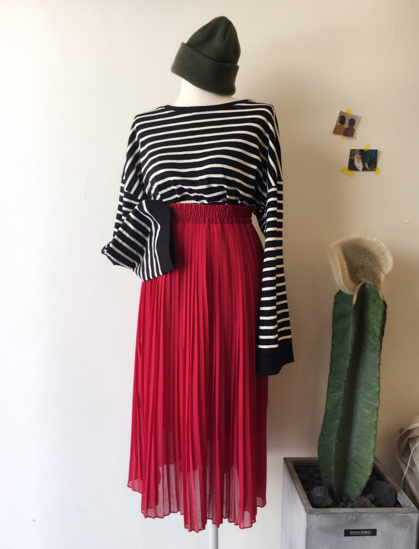 Pure Pleated Chiffon Long Skirt 30-to-2 Women Brie