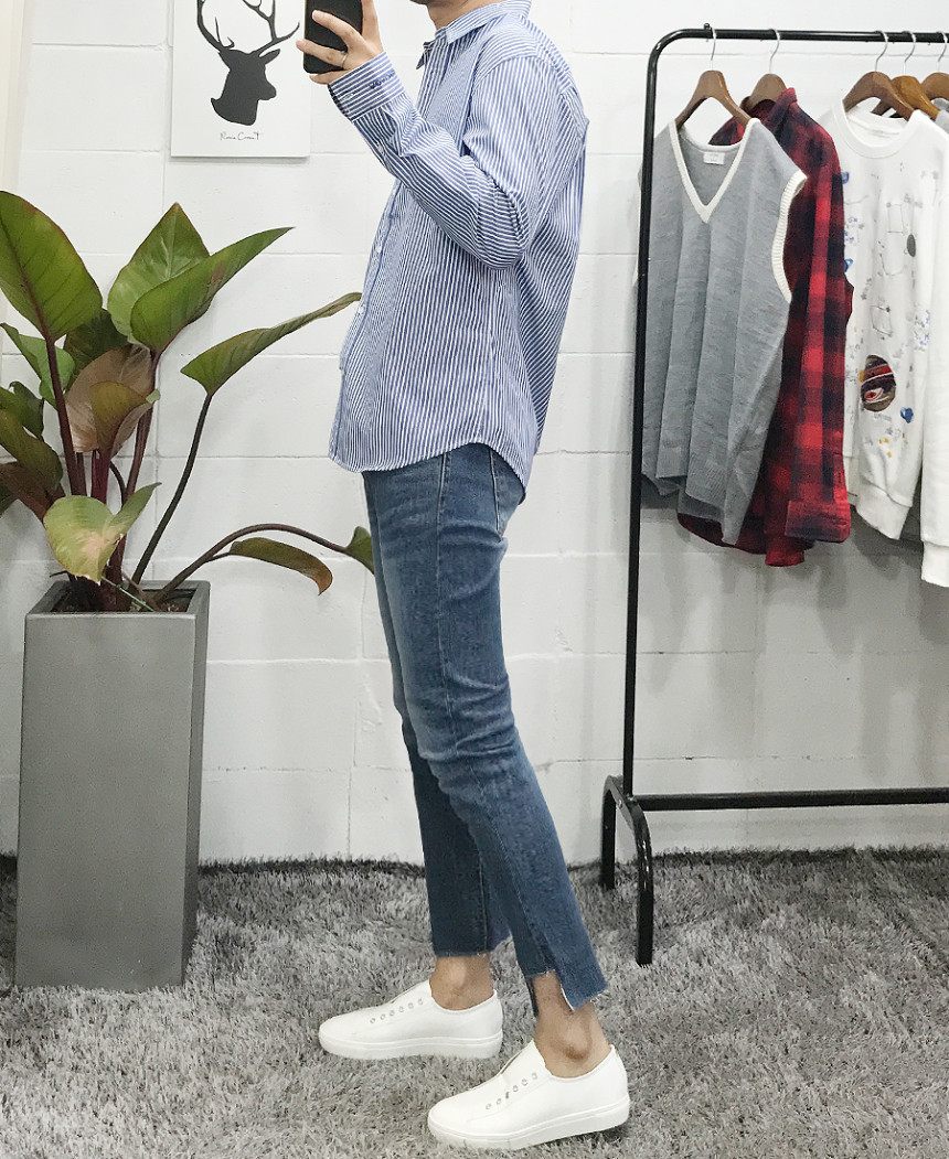 Korea Jeans Pants Men's Denim Pants Coat Jeans 
