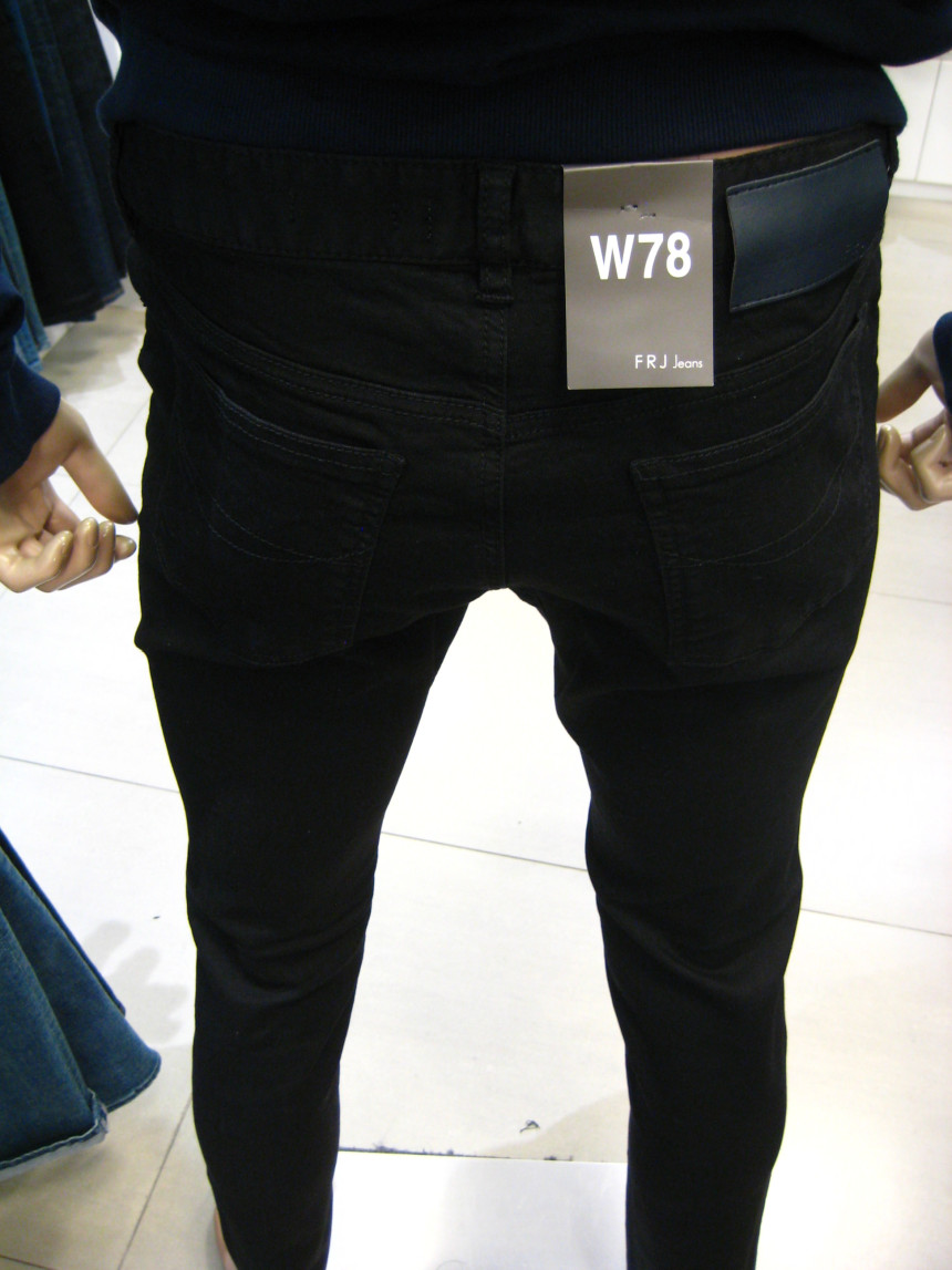 Korea Jeans Pants FRJ Men's Black Jeans Tapered