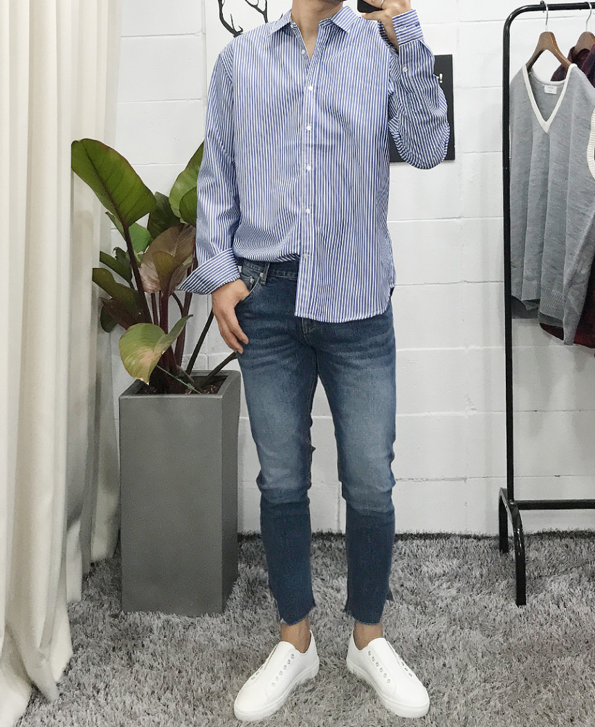 Korea Jeans Pants Men's Denim Pants Coat Jeans 