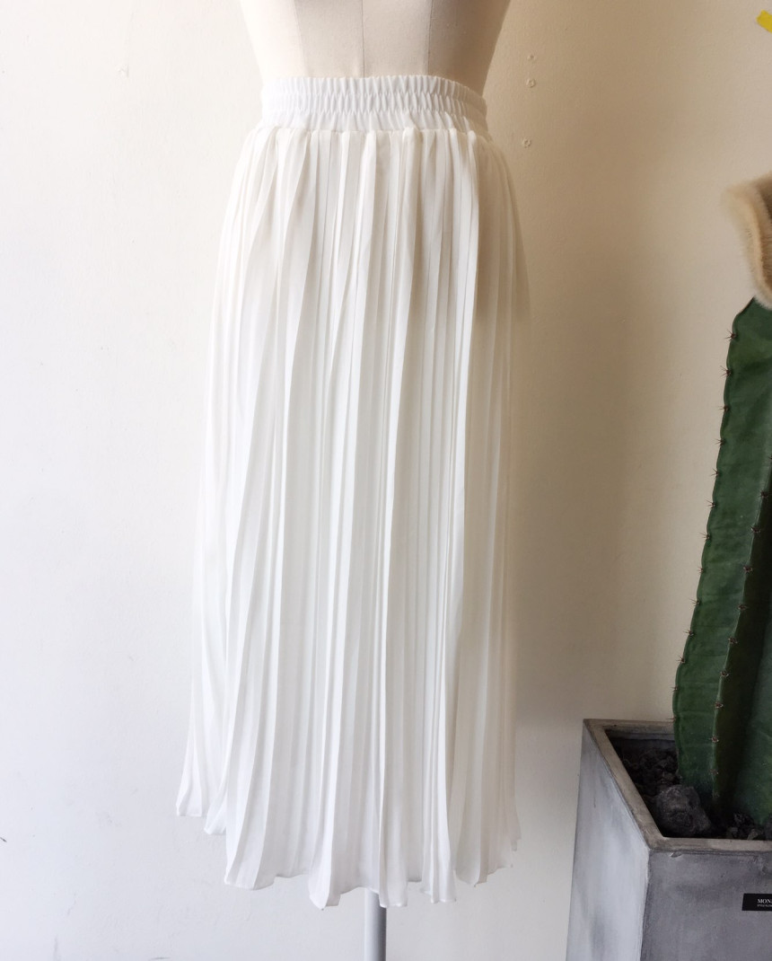 Pure Pleated Chiffon Long Skirt 30-to-2 Women Brie
