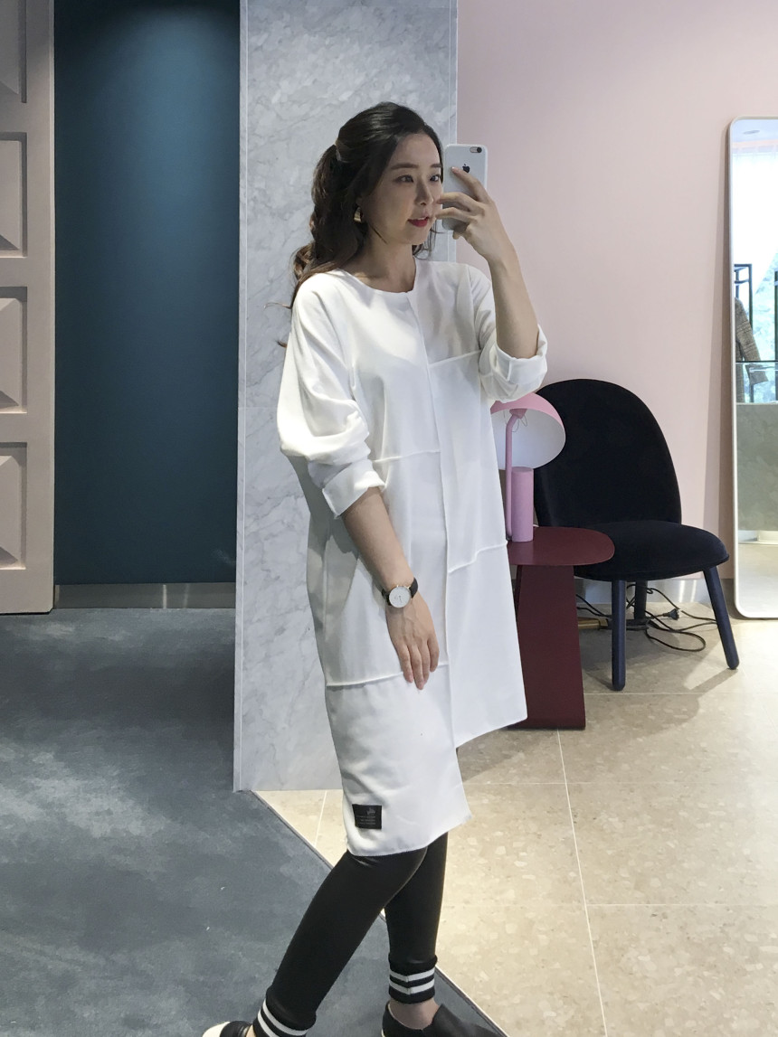 basic Uncontracted Round T-Shirt One Piece Plain R