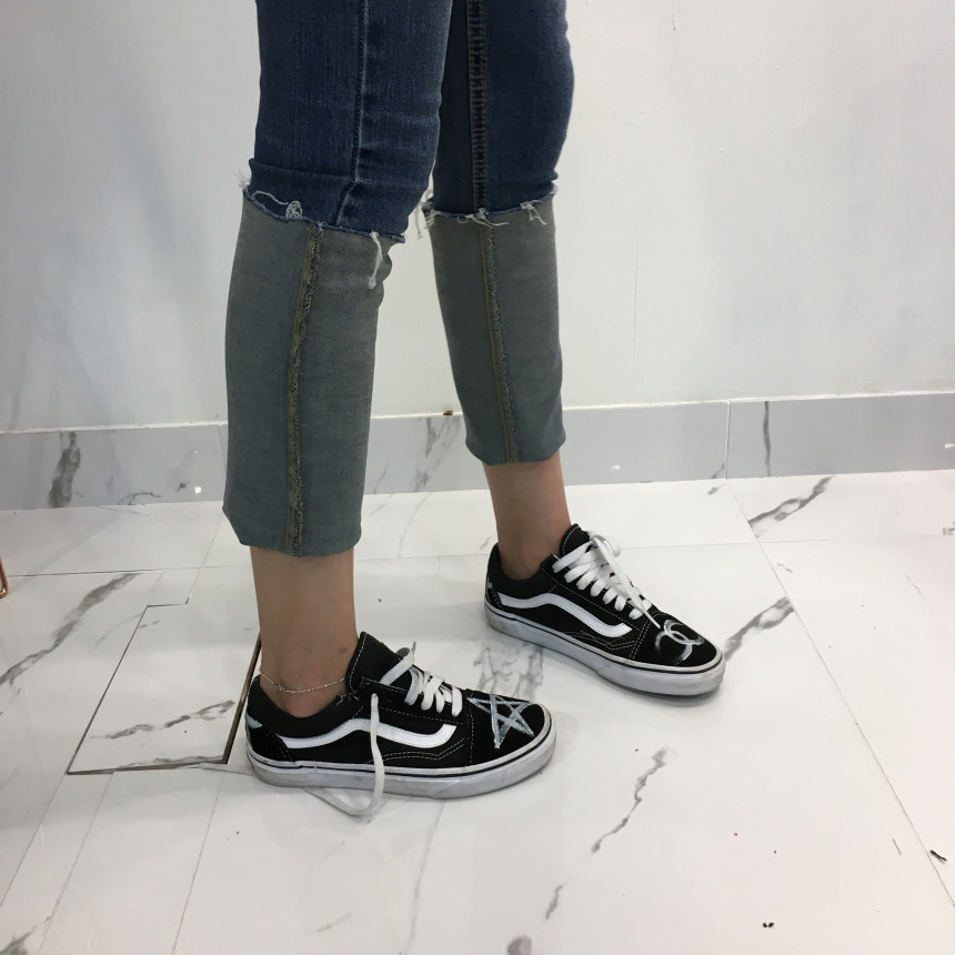 Women Jeans Pants denim roll-up suspenders pants j