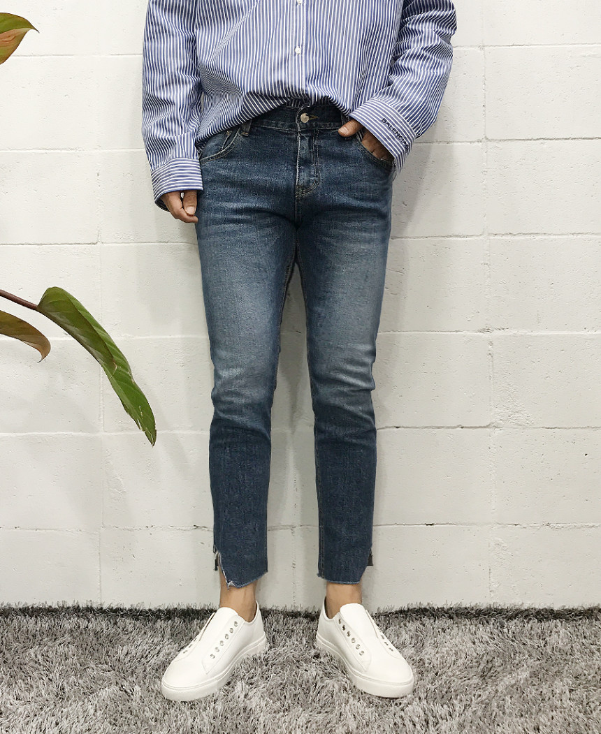 Korea Jeans Pants Men's Denim Pants Coat Jeans 