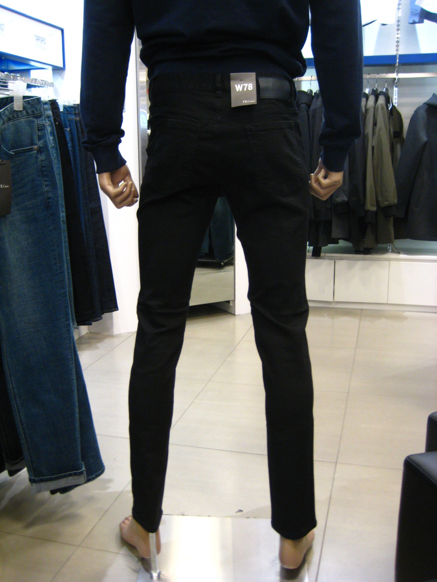 Korea Jeans Pants FRJ Men's Black Jeans Tapered