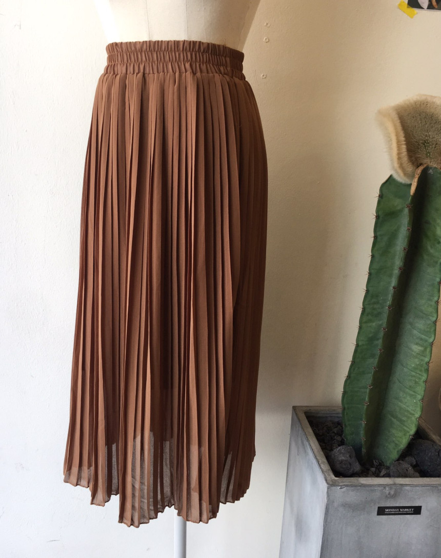 Pure Pleated Chiffon Long Skirt 30-to-2 Women Brie