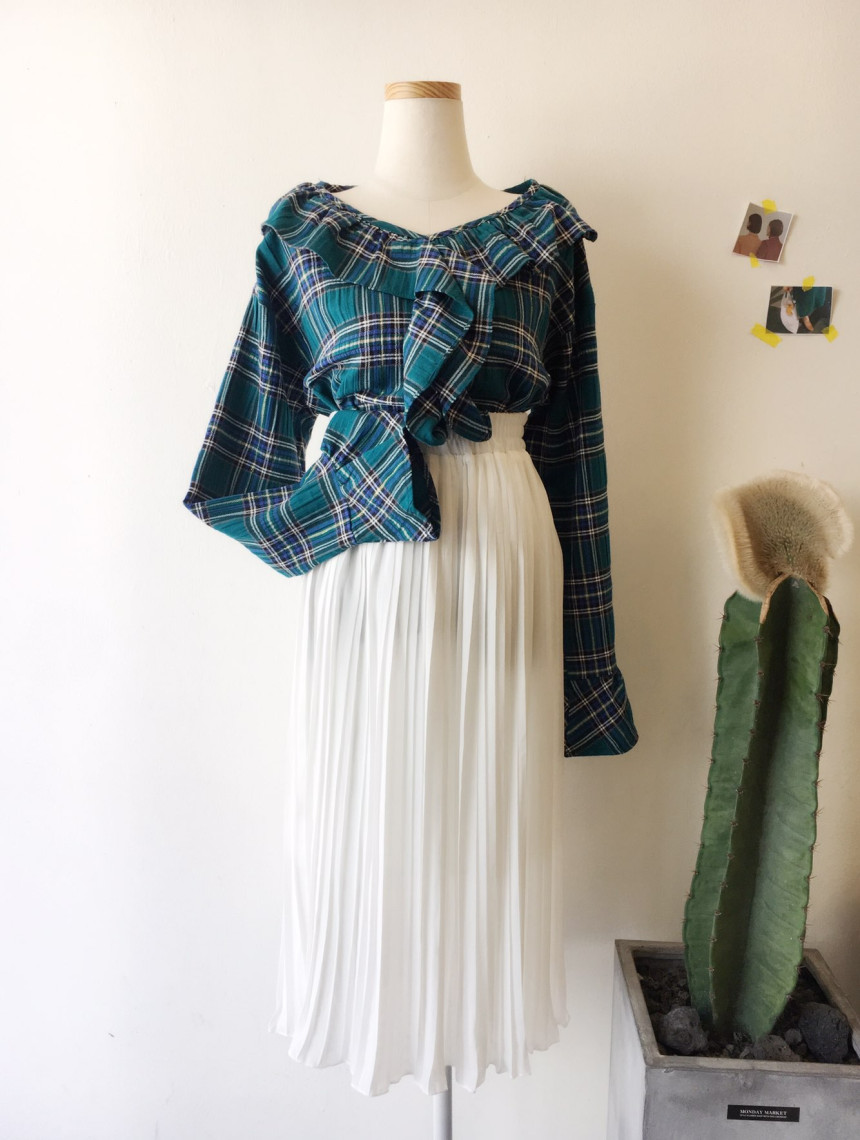 Pure Pleated Chiffon Long Skirt 30-to-2 Women Brie