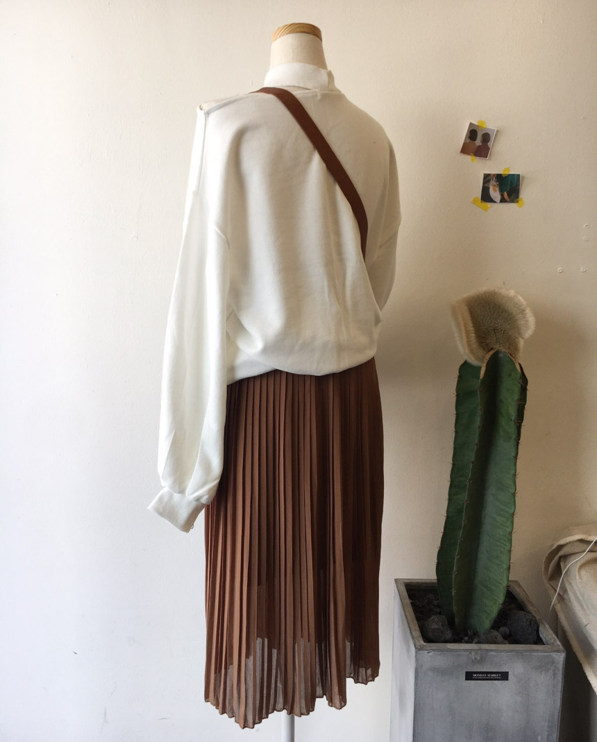 Pure Pleated Chiffon Long Skirt 30-to-2 Women Brie