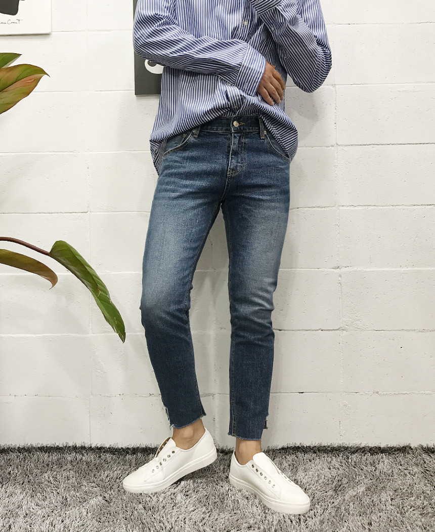 Korea Jeans Pants Men's Denim Pants Coat Jeans 