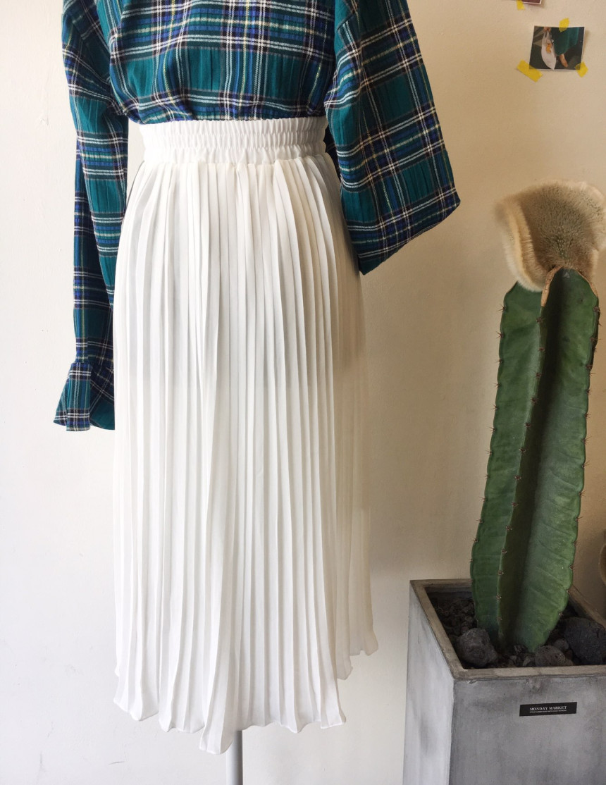 Pure Pleated Chiffon Long Skirt 30-to-2 Women Brie