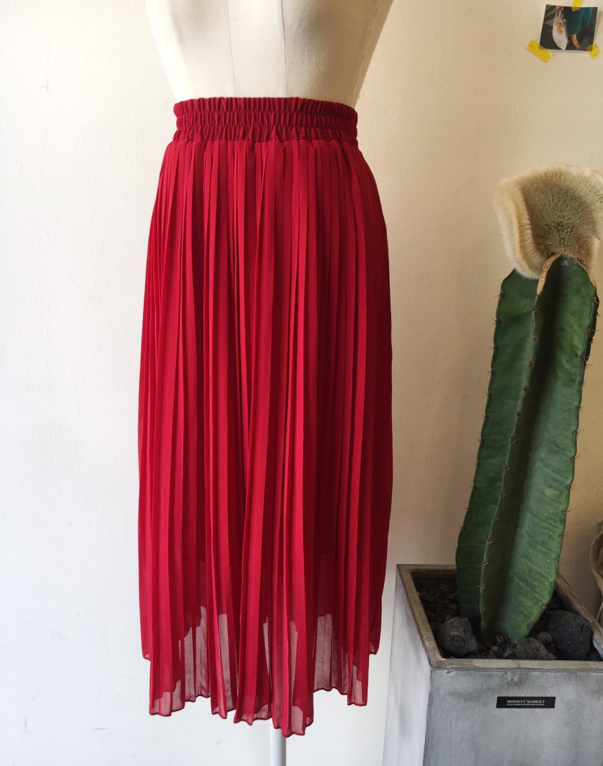Pure Pleated Chiffon Long Skirt 30-to-2 Women Brie