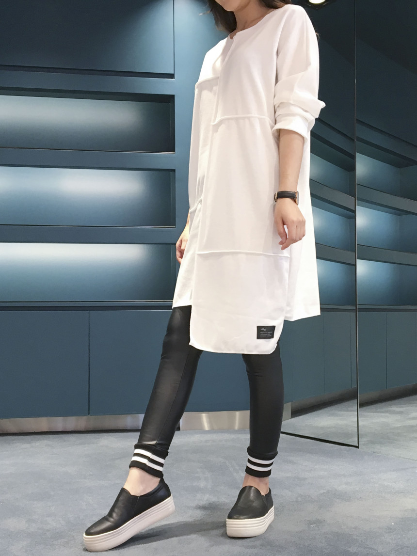 basic Uncontracted Round T-Shirt One Piece Plain R