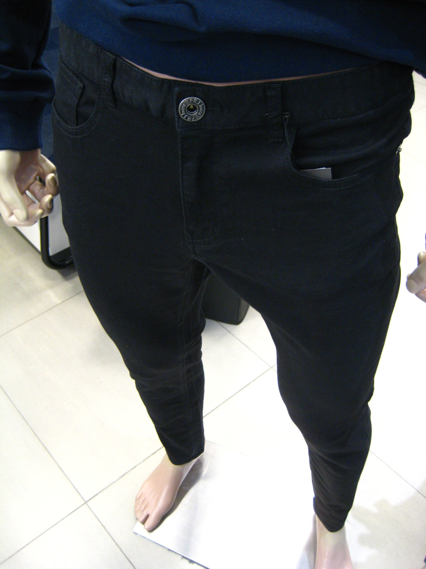 Korea Jeans Pants FRJ Men's Black Jeans Tapered