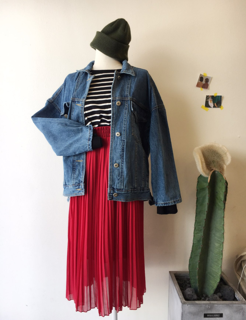 Pure Pleated Chiffon Long Skirt 30-to-2 Women Brie