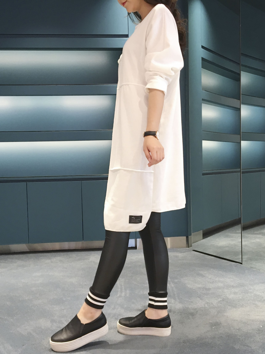 basic Uncontracted Round T-Shirt One Piece Plain R