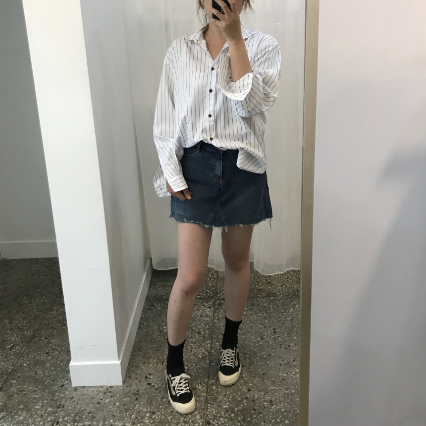 Denim Skirt This line Denim skirt Chinchilla Mini 