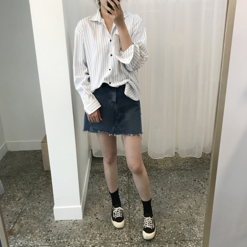 Denim Skirt This line Denim skirt Chinchilla Mini 