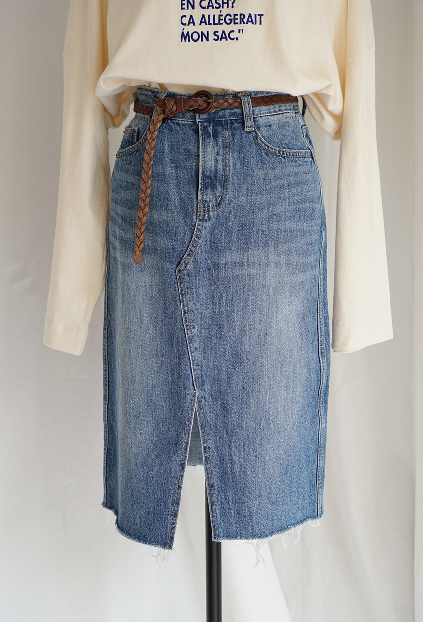 Denim Skirt monotone jeans long skirt denim midi c