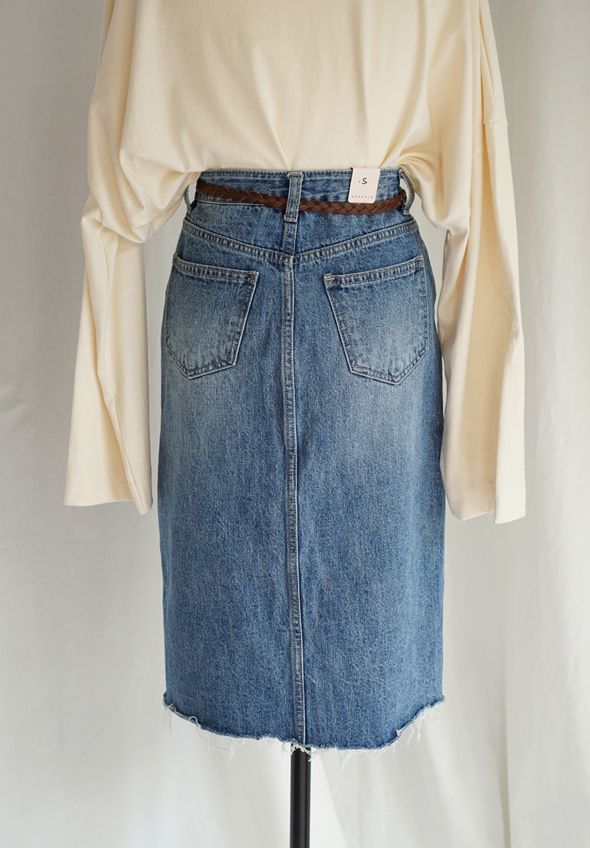 Denim Skirt monotone jeans long skirt denim midi c