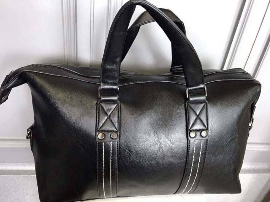 Travel Luggage Men Plain Leather Boston Bag Simple